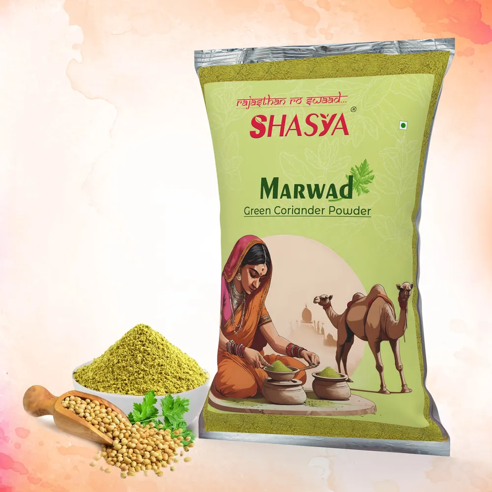 Shasya Marwad Green Coriander Powder with the product